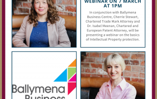 Cherrie Stewart and Isabel Meenan host a webinar on IP protection with the Ballymena Business Centre